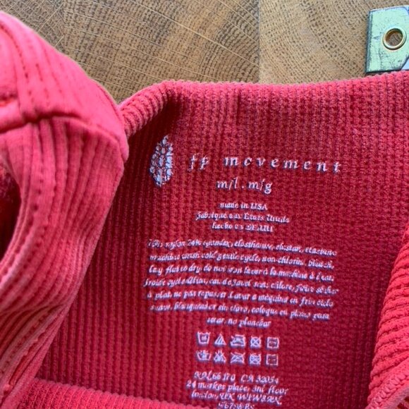 Free People Crop Tank - Bright Red Orange M/L - Picture 3 of 5